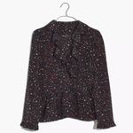 Madewell  • Silk Ruffle-Hem Wrap Top in Starry Night Photo 48