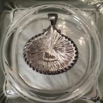 Lia Sophia  pendant silver tone setting with blue oval shaped stone Photo 1