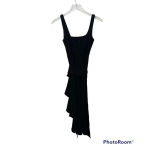 Shona joy Ruffle Front Tie Waist Midi Dress Black Photo 2