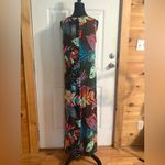 Vince Camuto  Black Floral Crewneck Sleeveless Maxi Dress Size L NWT Photo 4