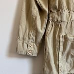 Free People  Quinn Coverall Size Large Jumpsuit in Thistle Seed Green Boho Linen Photo 11