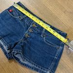 Mudd  Dark Blue Micro Jean Shorts with Button Detail- Size 5 Photo 5