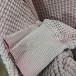 American Eagle Pink Waffle Knit V Neck Top Medium Oversized Seriously Lived In Photo 5