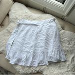 Aerie  White Linen Blend Ruffle Hem Wrap mini skirt size small NEW resort wear Photo 5