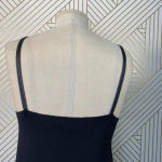 ZARA Dress Faux Leather Crochet Embroidered Slip Mini Black Green Size Small Photo 8