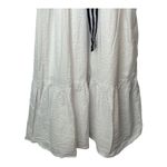 Vineyard Vines White Ruffle V Neck Midi Dress Striped Belt Women Size Medium Photo 7