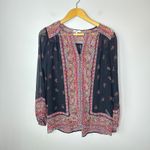 Joie  100% Silk Haya‎ Tunic Top Paisley V-Neck Long Sleeves Medium MSRP $288 Photo 2