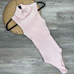 PacSun  LA hearts‎ pink ribbed knit cowl neck sleeveless bodysuit Photo 0