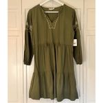 BeachLunchLounge  NWT green cottage core embroidered tiered dress xs Photo 2