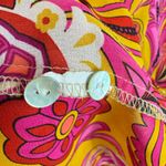 Figueroa & Flower Colorful Sheer 3/4 Sleeve 1/4 Button Lightweight Blouse Size L Yellow Size L Photo 5