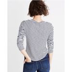Madewell NWT  ‎ Sound Ribbed Crewneck Tee in Kramer Stripe- L Photo 5