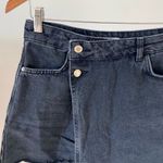 ZARA Denim Mini Skirt Wrap Skort in Washed Black - XS Photo 1