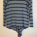 Guess JEANS Size MEDIUM Gray Black Striped Asymmetrical Zip Front Cardigan Top Photo 9