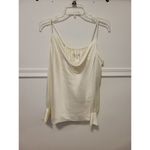 Milly RTR sz Large white satin Robin cowl neck off open shoulder cuffed top Photo 4