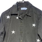 Sincerely Jules Military Vintage Look Distressed Snap Front Jacket Shirt XS Green Photo 9