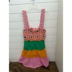 ASOS  Women's Size 4‎ Crochet Color Block Sundress Multicolor Boho Photo 2