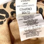 DL1961 Clyde Cropped Leopard Raw Hem Denim Trucker Jacket Photo 2