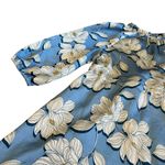 Draper James Kellie Babydoll Dress Blue Magnolia Print Satin Puff Sleeves Small Photo 10