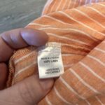 Flax  100% Linen Tank Top Size M Orange Stripe Relaxed Fit Lightweight Summer Photo 2