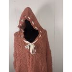POL V-Neck Chenille Hooded Open Knit Sweater Large Oversized-Boho Anthropologie Photo 1
