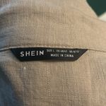 SheIn  Lapel Collar Knot Front Crop Top L Linen Summer Casual Coconut Girl Vacay Photo 10