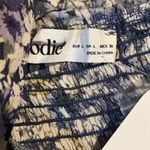 Elodie  Blouse Women's Blue Floral Boho Peasant Crop Top Long Puff Slv Size L Photo 4