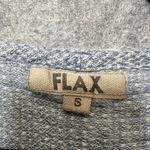 Flax Linen Waffle Knit Textured Top Gray Long Sleeve Scoop Neck Small Photo 4