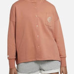 Nike  Blush Orange Cardigan Button Snap Sweater Athleisure Varsity Academia - 1X Photo 0