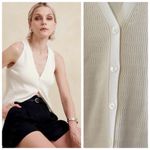 Banana Republic  Textured Knit Sweater Vest, Iced Vanilla Ivory sz. S Photo 13