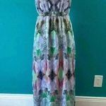 Charlie Jade  abstract peacock purple straps flowy maxi dress in size xs Photo 0