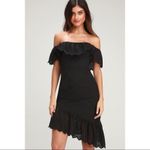 Lulus ✨Amberly Black Eyelet Lace Off-the-Shoulder Dress✨ Photo 1