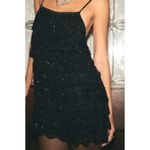 Free People  Black Embellished Beaded Mini Dress NEW Photo 1