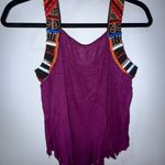Free People Women Tank‎ Top XS Purple Plum Lush Boho Beaded Embroidered U Photo 3