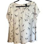 Torrid Giraffe Novelty Print Crepe Button Back Top Womens 2X Multicolor Blouse Photo 0