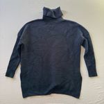 Oversized Turtleneck Tunic Sweater Blue Photo 1