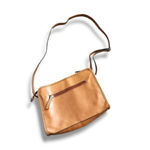 Merona  Womens Coffee Brown Sleek Satchel Silver Hardware Crossbody Bag Minimal‎ Photo 2