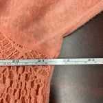 New Direction s Weekend Peach Lace Front Hooded Blouse Size Large Photo 6