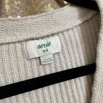 Aerie Cropped Cardigan Cream Beige Chunky Knit Balloon Sleeves Medium Photo 2
