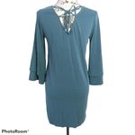 Pleione  Anthropologie Teal Tunic Shift Dress S Photo 3
