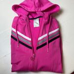 Adidas Women's S Pink Full-Zip Chevron Stripe Track Jacket Sportswear Casual Photo 4