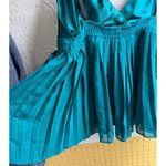 Ambrielle Size Large Emerald Green Satin Pleated Chemise Lingerie‎ Nightie Photo 6