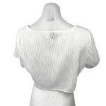 Princess Polly White Short Sleeve Pleated Tie Cardigan Blouse Crop Top Size 10 Photo 1