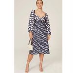 New! Sachin & Babi Melody Floral Crepe Midi Dress Sz‎ 10 $425 Blue Photo 2