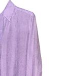 Coldwater Creek Top Womens Medium Purple Crinkle Button Up Collared Blouse Photo 2