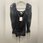 Hello Molly NEW Women's First Look of Fame Mini Black Dress Lace Ruched Size 4 Photo 1