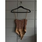 Lovers + Friends Women's Boho Albany Rouched Y2K Bodysuit in Taupe Brown size XS Photo 3