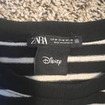 ZARA Disney Mickey Mouse Striped Long Sleeve Shirt  Women Size M Black White Photo 2