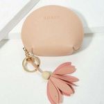 SheIn NWT Peach Pink Logo Coin Purse Zip Pouch Photo 0