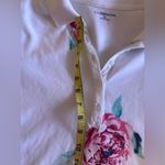 Croft & Barrow White Pink Rose Print Button Neck Polo Shirt size XL Photo 11