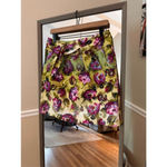 Adrienne Vittadini  Floral A Line‎ Skirt Size 6 Green/Purple Photo 1